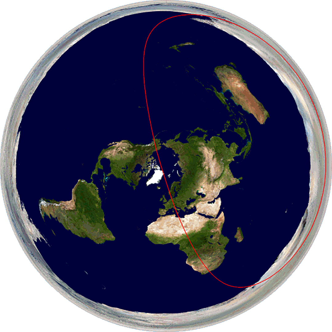 23 Straight Line Travel 100 Proofs That The Earth Is A Globe   023 GreatCircle2 2x 