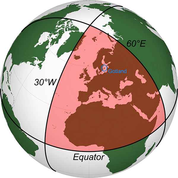 A large triangle on Earth