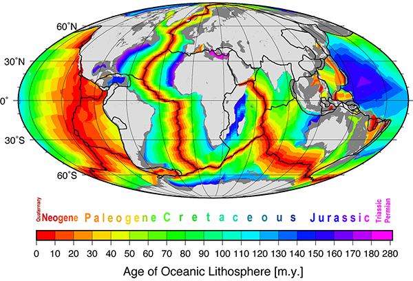 Age of oceanic crust