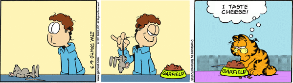The only way Garfield will ever eat a mouse