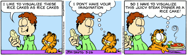 Rice Cakes, or: How Garfield Somehow Has Simultaneously More And Less Imagination Than Jon