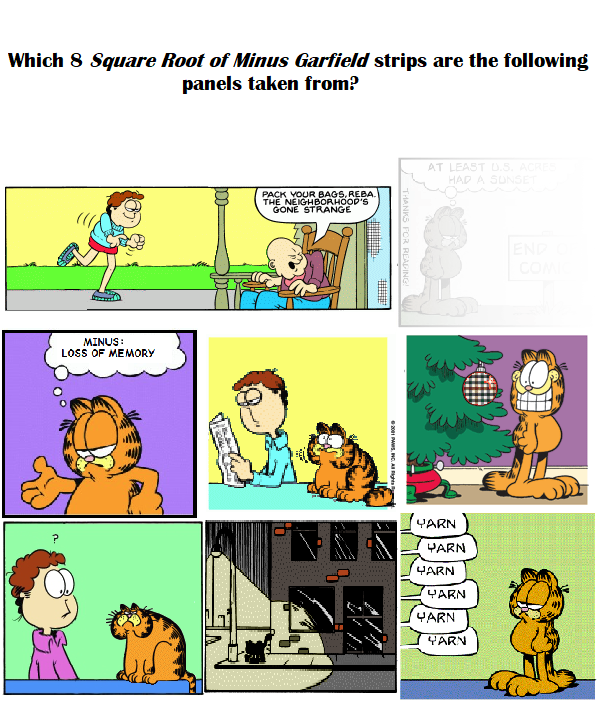 Test Your Square Root of Minus Garfield Knowledge 2!