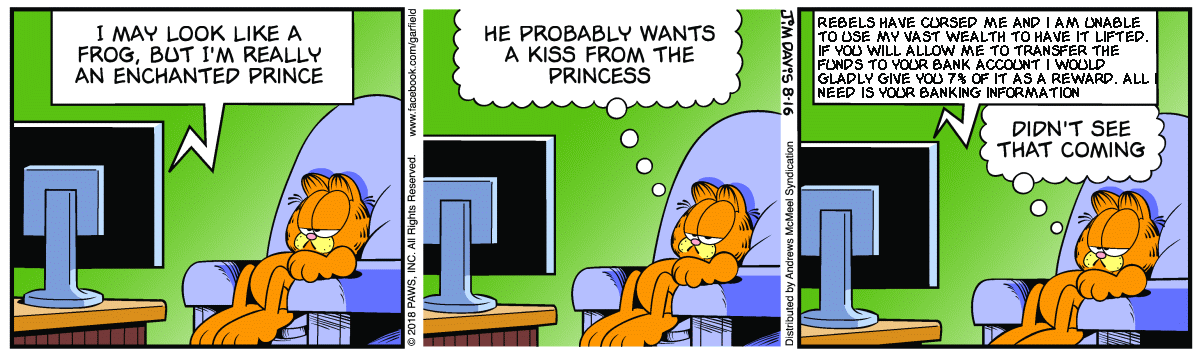 Garfield with a Real Scam