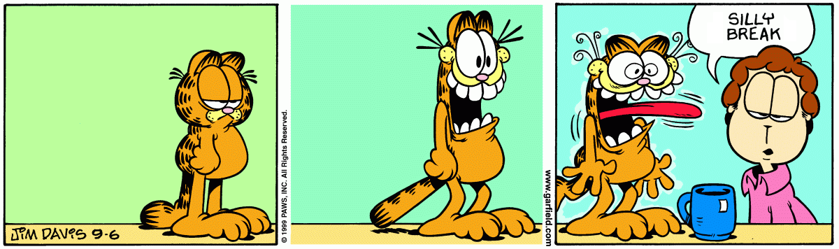 Garfield pays taxes for the Ministry of Silly Break