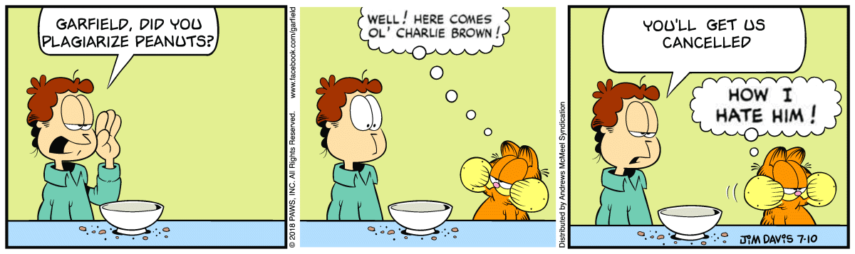 Garfield Plagiarises Peanuts Differently