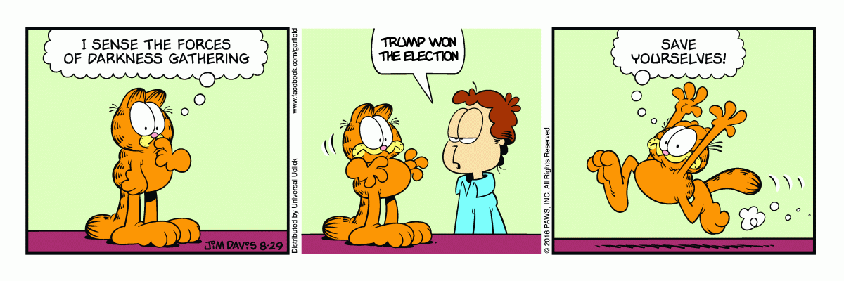 Even Garfield is afraid...