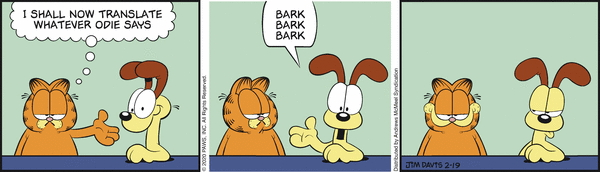 Garfield says nothing