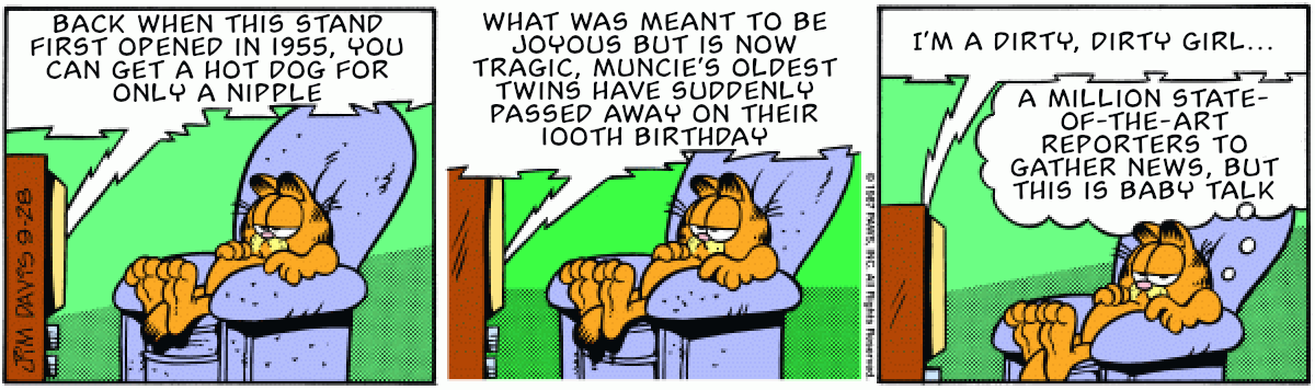 Garfield Watches Metro News 1