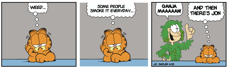 How Jon Arbuckle celebrates 420 (Warning: contains drug reference)