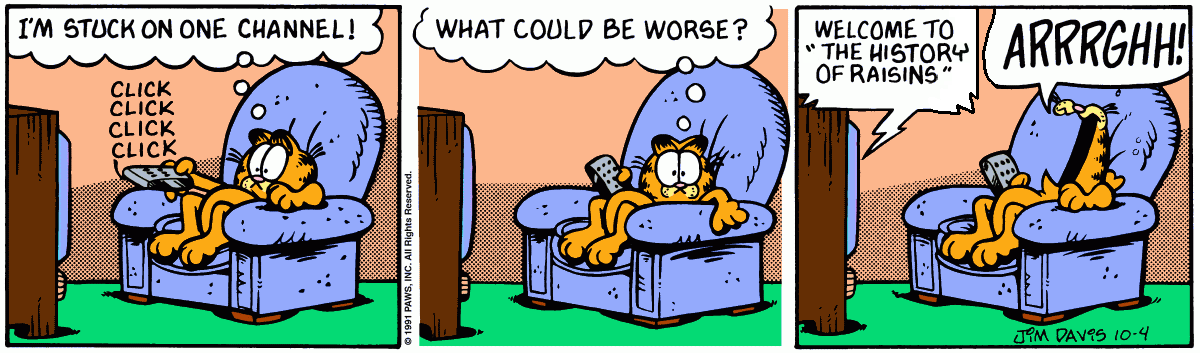 Garfield Landing on His Least Favorite TV Show