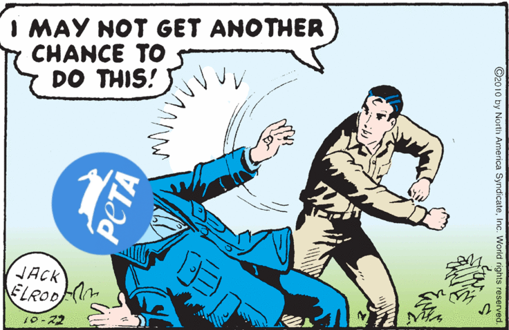 Mark Trail gives PETA a punching